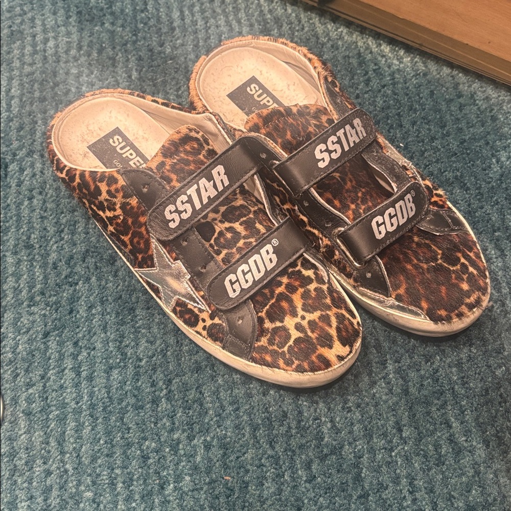 Golden Goose Leopard Print Slip-On Shoes